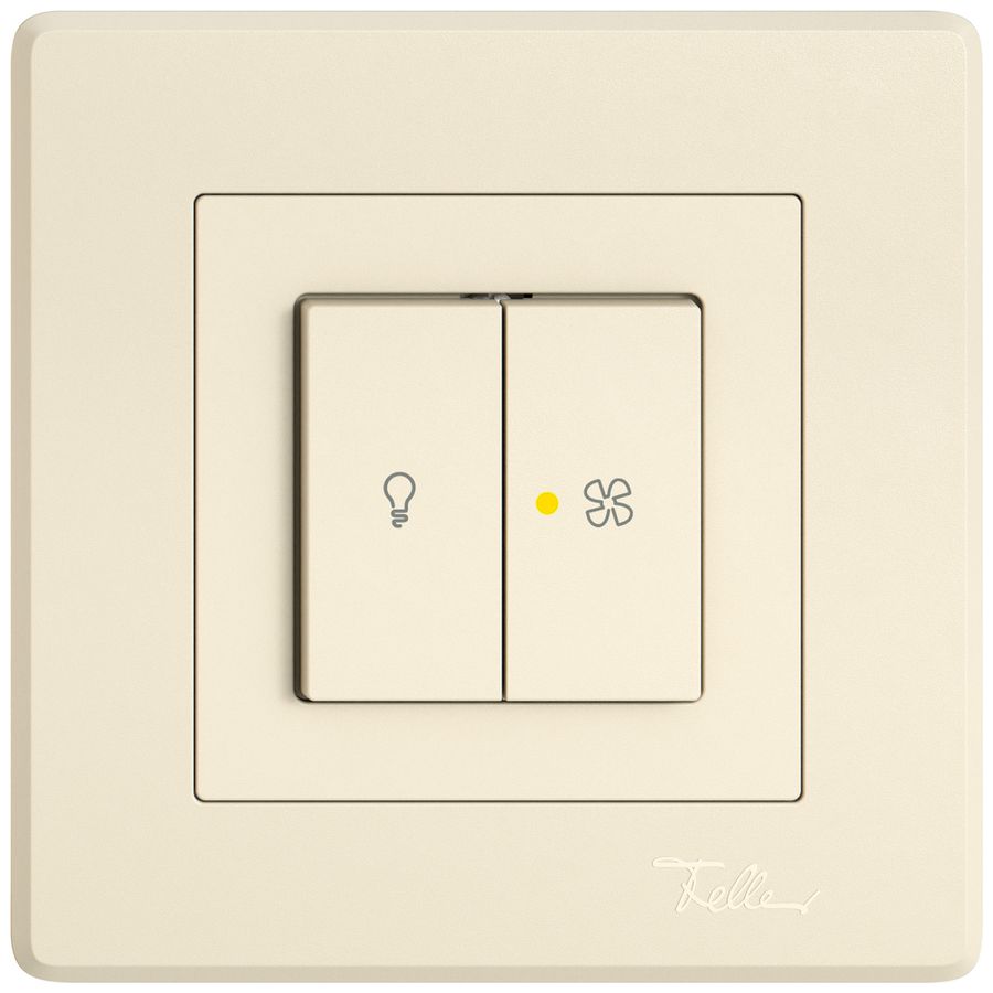 UP-Leuchtdruckschalter EDIZIO.liv SNAPFIX® für Licht&Venti 3/3/1L KS gelb cr