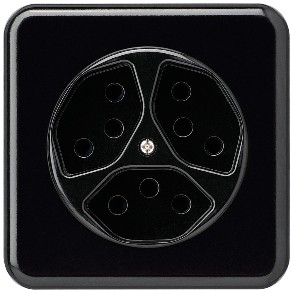 UP-Steckdose basico 3×Typ 13 schwarz für BOMI