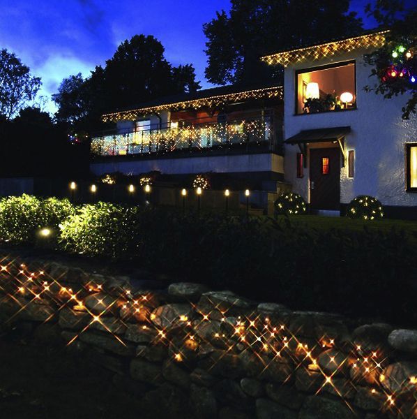 Lichtvorhang System 24 Extra, 1×2m, schwarz, 2.1W, 98 LED, warmweiss