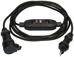 Prolunga MH T13/T13 IP55 con FI 30mA tipo A Td 3×1.5mm² 5m nero