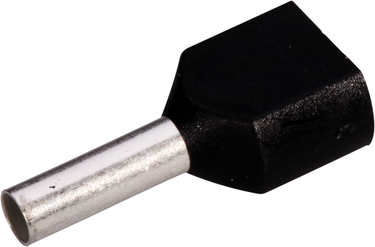 Zwillings-Aderendhülse isoliert 2×1.5mm²/8mm schwarz