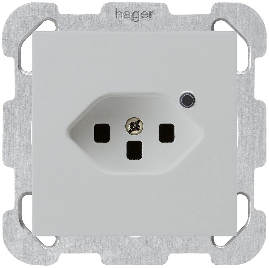 UP-Steckdose Hager kallysto 1×T23 beleuchtet B lichtgrau