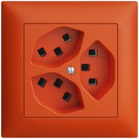 UP-Steckdose 3×T23 16A orange EDIZIOdue, mit Steckklemmen