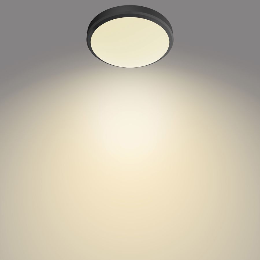 Plafoniera LED Philips Doris 6W 600lm 2700K IP44 Ø220mm nero