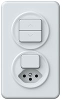 UP-Kombination origin Storenschalter + Sch 3/1L+T13 88×148mm weiss
