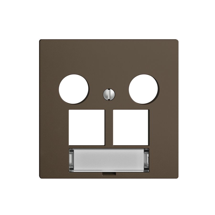 Kit de recouvrement Edue F, p.prise multimédia EASYNET, p.2×RJ45 S-One, coffee