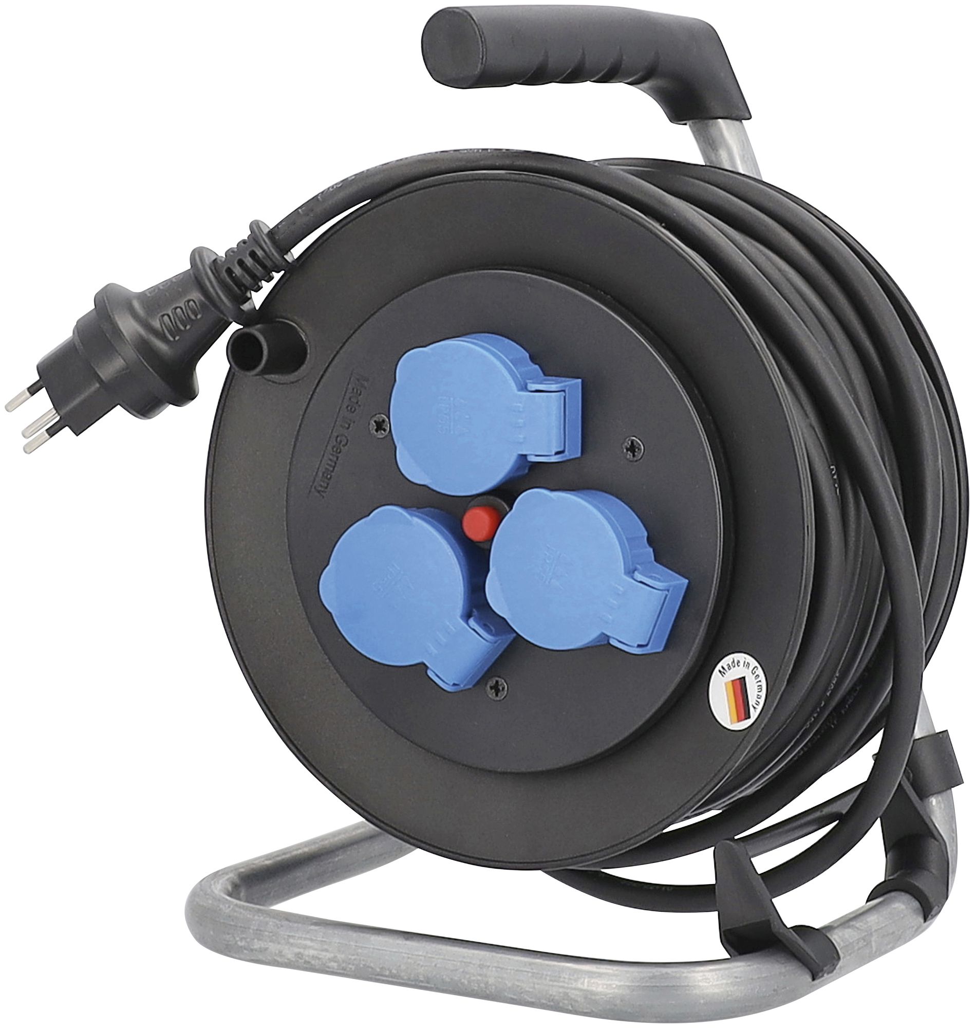 Kabelrolle Elbro 25m 3×T13 mit Thermoschutz IP55 Kunststoff