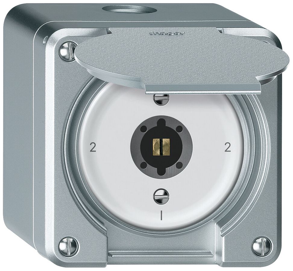 AP-Schlüsselschalter robusto Wechselschalter 16A 250V 86×86mm Aluminium