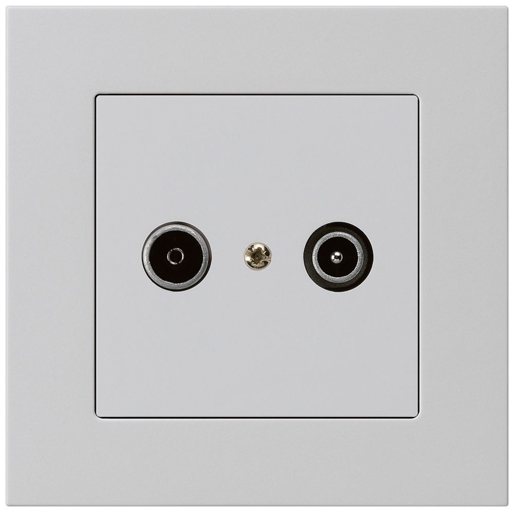 UP-Antennendose kallysto.pro R/TV 19dB Durchgangsdose hellgrau