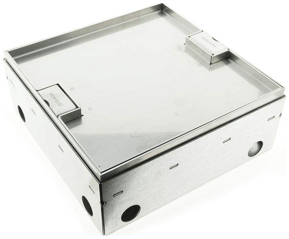 Scatola da suolo Woertz WAK Cr 250×250×95mm altezza fondo 95…140mm con bordo