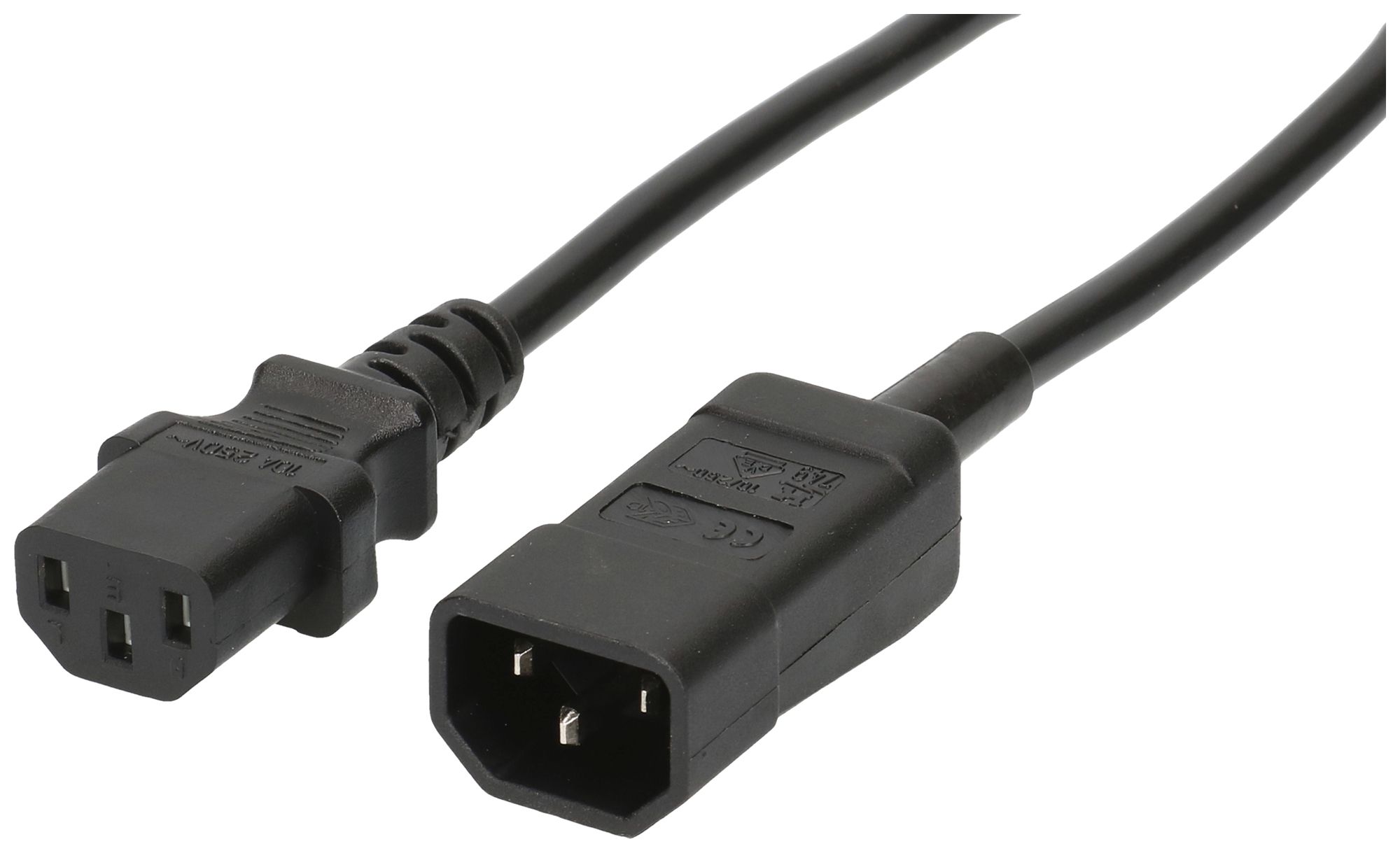 Câble d'appareils MH PVC 10A 230V 3×1mm² C14/C13 3m noir