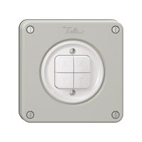 Storentaster NEVO, 2-Kanal, Einbautiefe 18 mm, 87×87 mm, lichtgrau