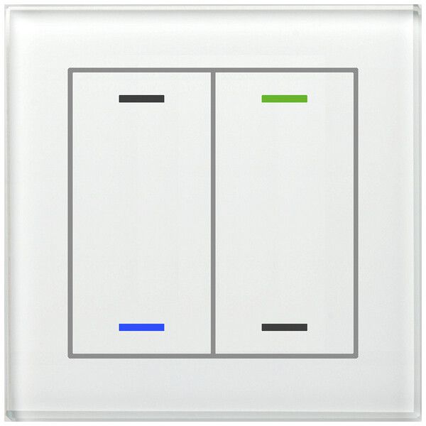 Pulsante KNX RGBW INC MDT GTL-2T0W.02S 2t/4a temp vetro bianco "neutrale"