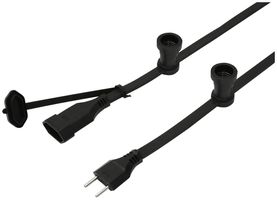 Illuminations-Girlande MH 10m schwarz mit 10 Fassungen E27,