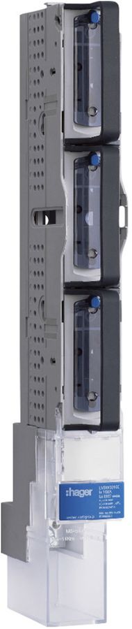 Réglette HPC weber.vertigroup 1P DIN00 160A rail/adaptateur 100mm raccord.direct