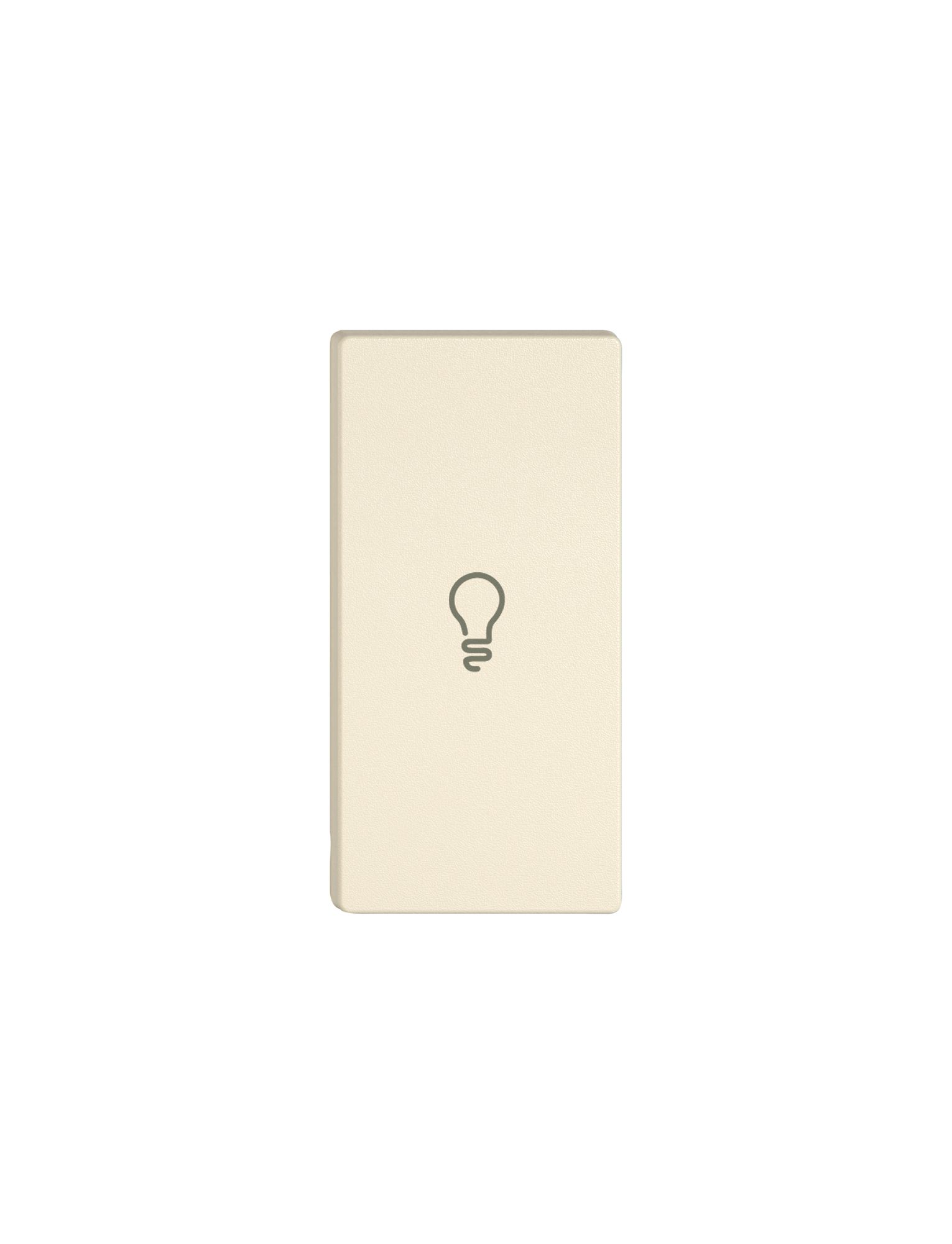 Poussoir 1/2 EDIZIO.liv Wiser avec SNAPFIX® horiz.avec symbole éclairage cr