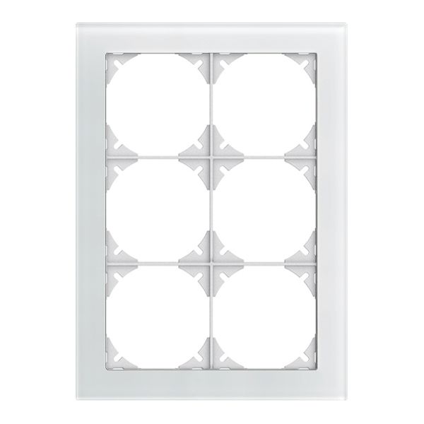 Abdeckrahmen EDIZIOdue prestige 3×2 glas weiss