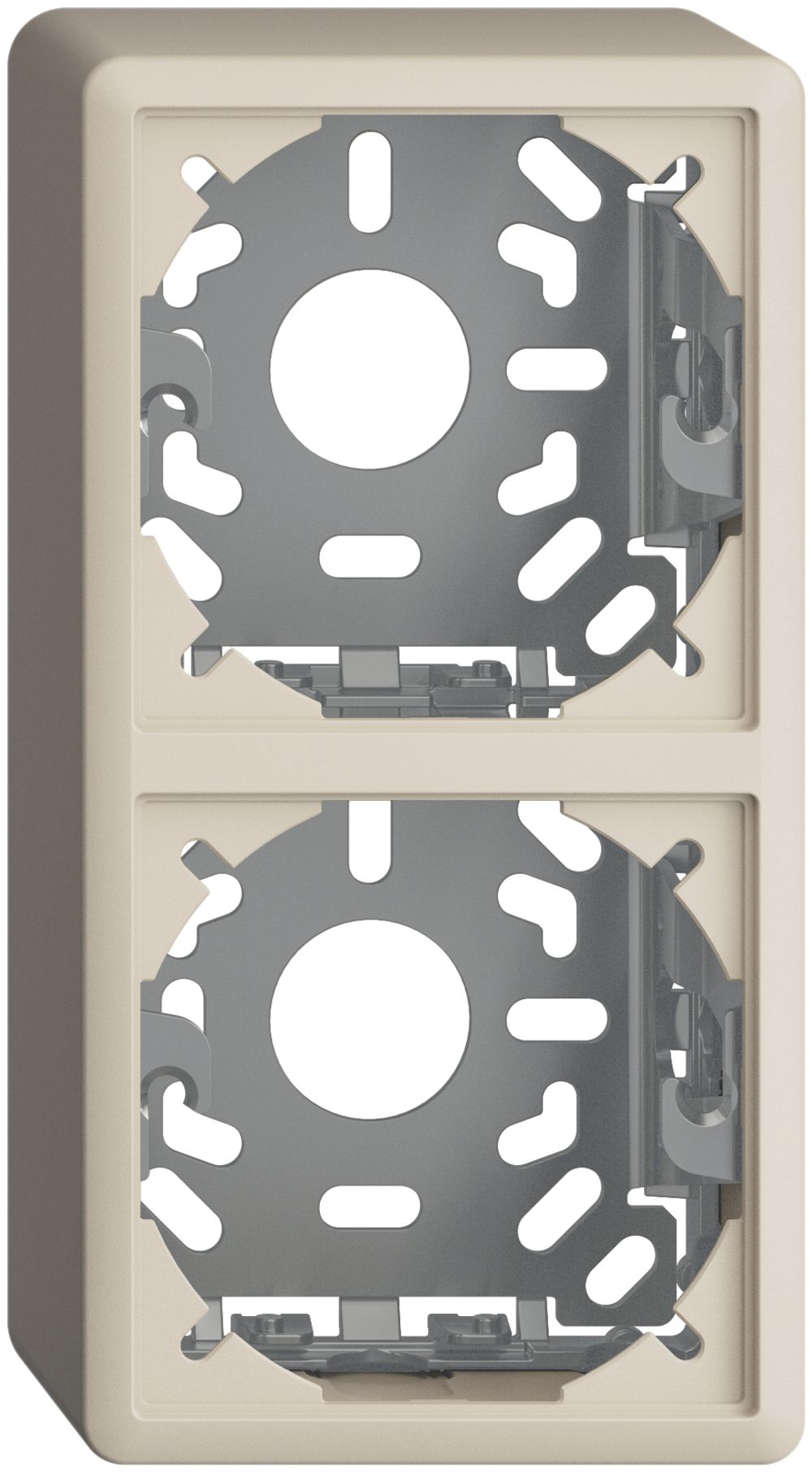 Kappe mit Grundplatte 2×54mm crema für Kombination FX vertikal/horizontal