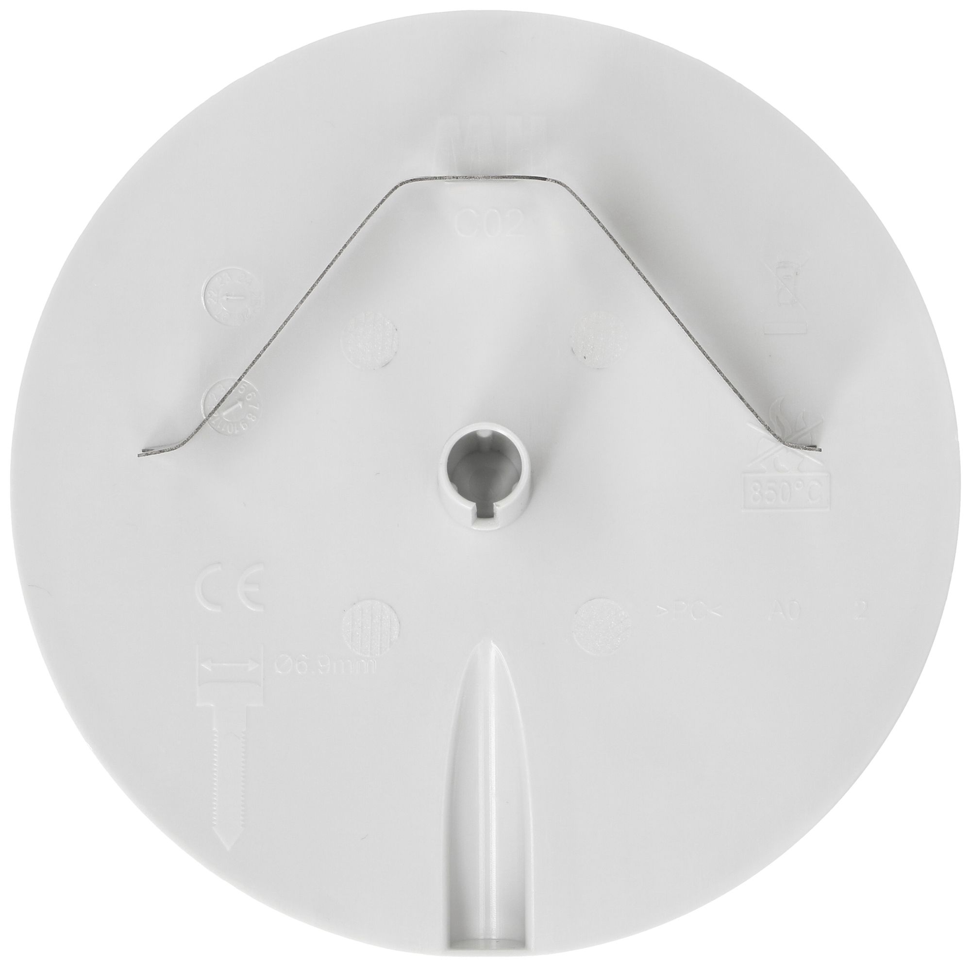 Deckenrosette MH Federbügel+Einführung steckbar Ø98×9mm lichtgrau