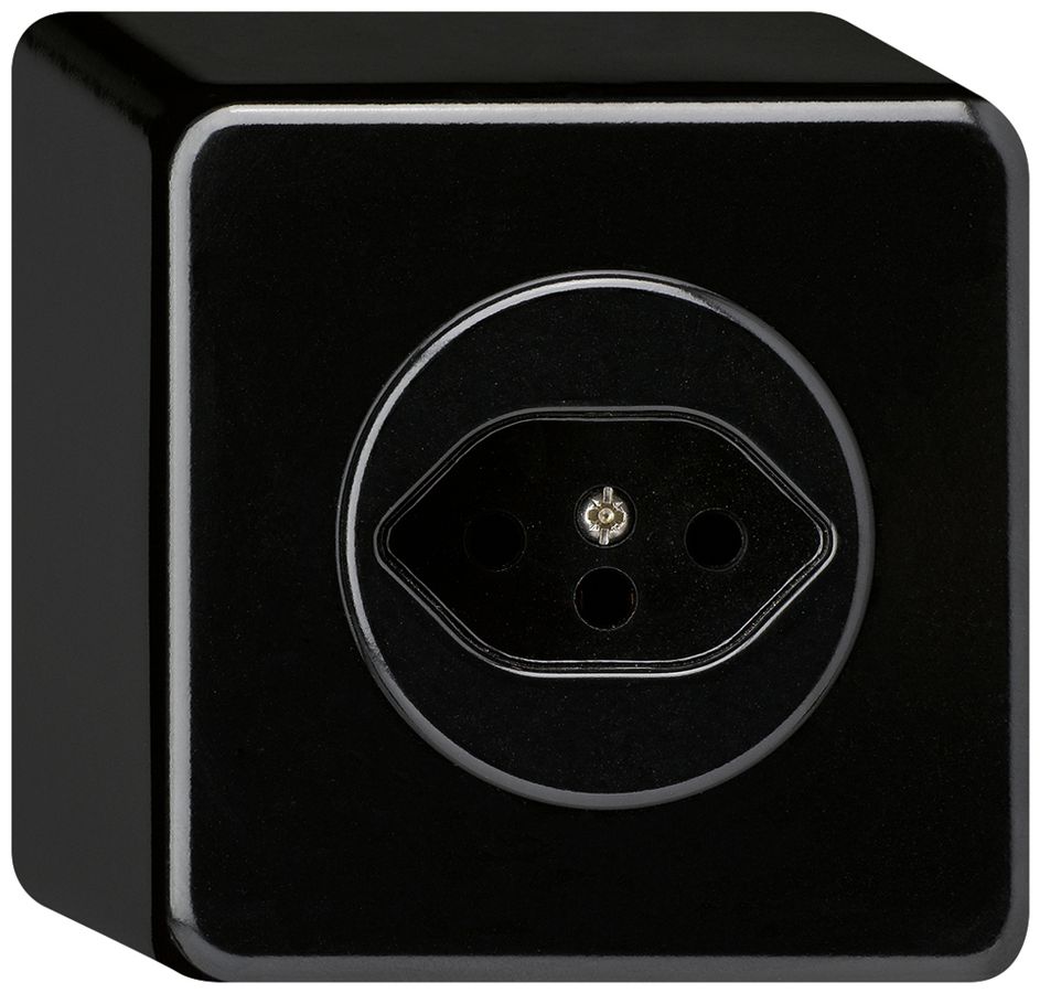 AP-Steckdose basico Typ 13 schwarz H=54mm