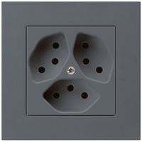 UP-Steckdose kallysto.pro 3×T13 anthrazit mit Kinderschutz