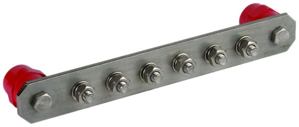 Potentialausgleichsschiene DEHN/elvatec 6×M10×25mm V2A