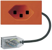 EB-Steckdose 1×Typ 23 Hager FLF für Flachkabel Technofil L1 orange