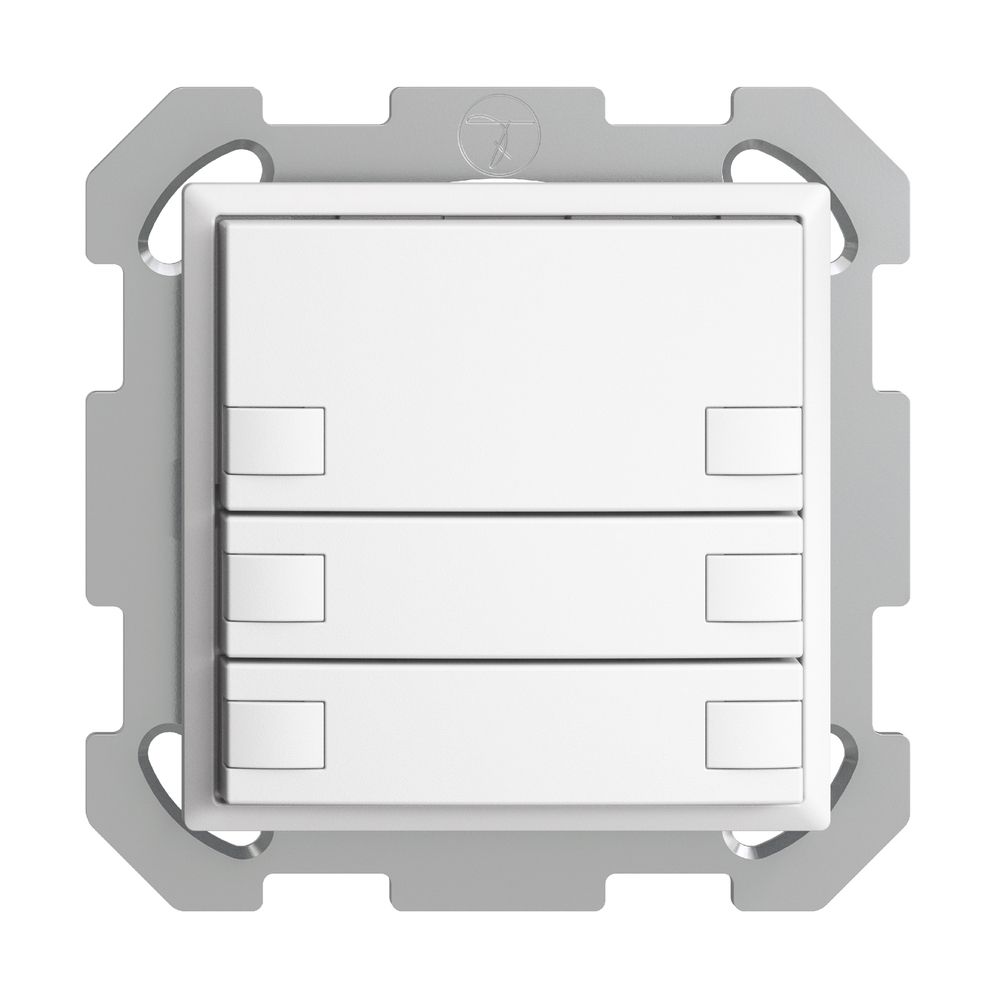 UP-KNX-Taster RGB EDUE, 250mW, o.LED, 3×Taste, 2×Tastenb., ws