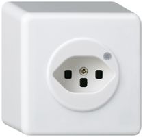 Presa AP Hager basico 1×tipo 23 illuminati Q bianco