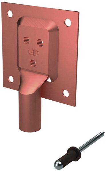 Anschlussset für Blech Flury AV 71 Cu blank, Presskabelschuh Ø 8mm