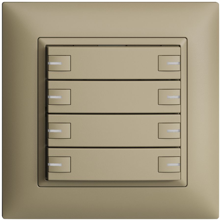 Poussoir ENC KNX 8× EDIZIOdue sand RGB avec LED