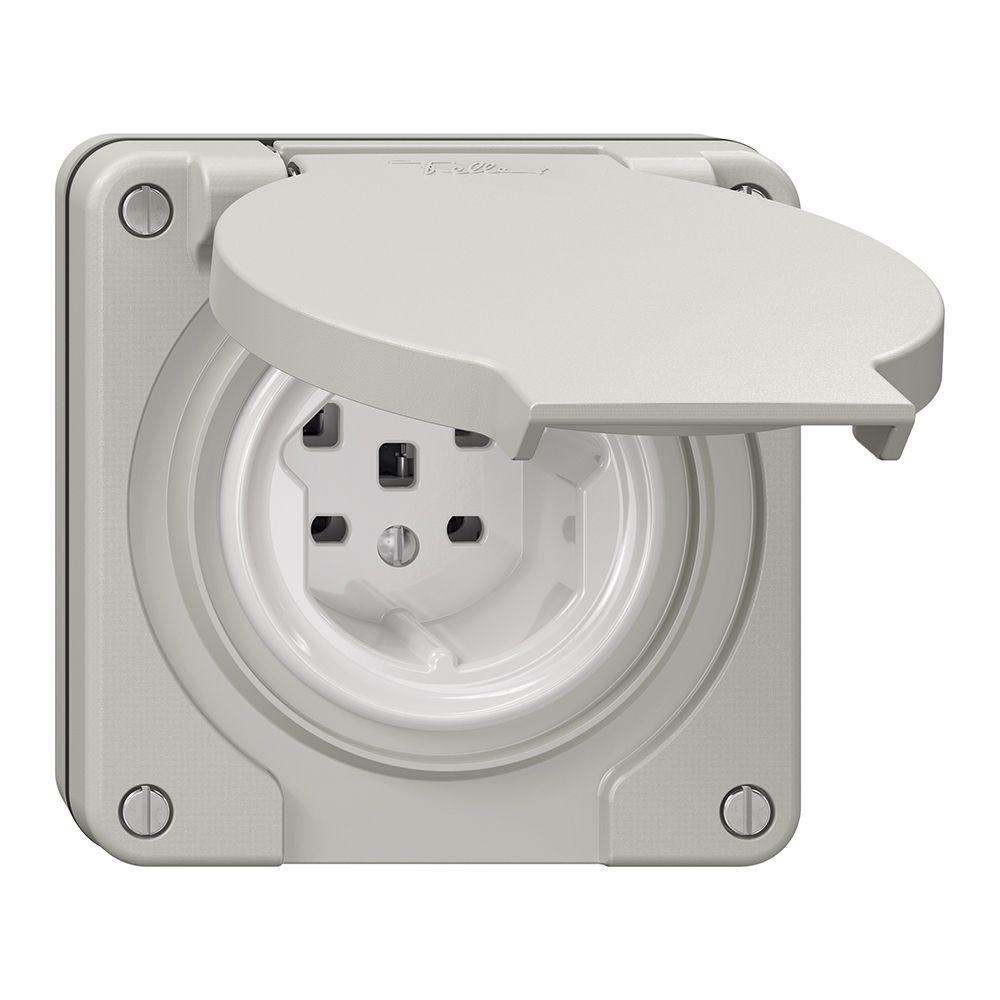 Prise NUP NEVO, 1×T25, IP21, gris clair