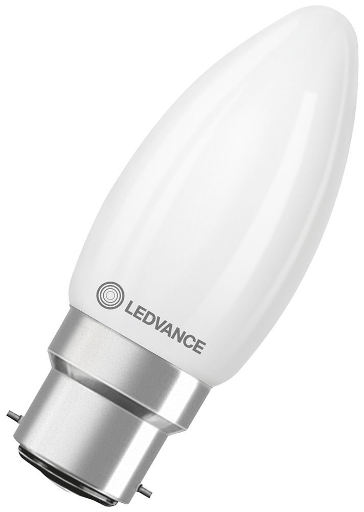 Lampe LED LEDVANCE CLASSIC B B22d 3.4W 470lm 827 VAR B10.5 mat Ø35×94mm