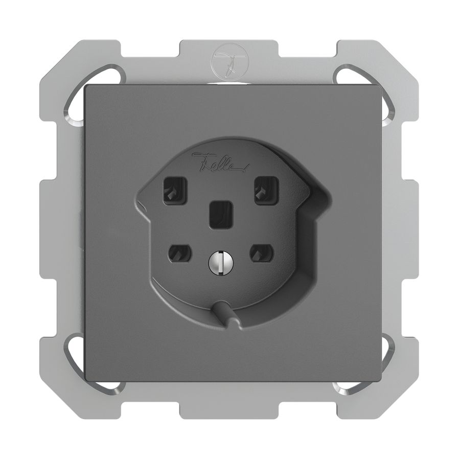 UP-Steckdose EDIZIOdue T25 16A dunkelgrau, Schraubklemmen