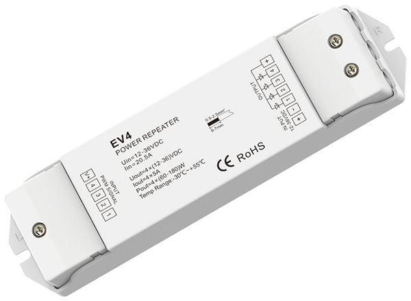 LED-Verstärker DOTLUX EV4 IP20 720W 12…36V 4×5A