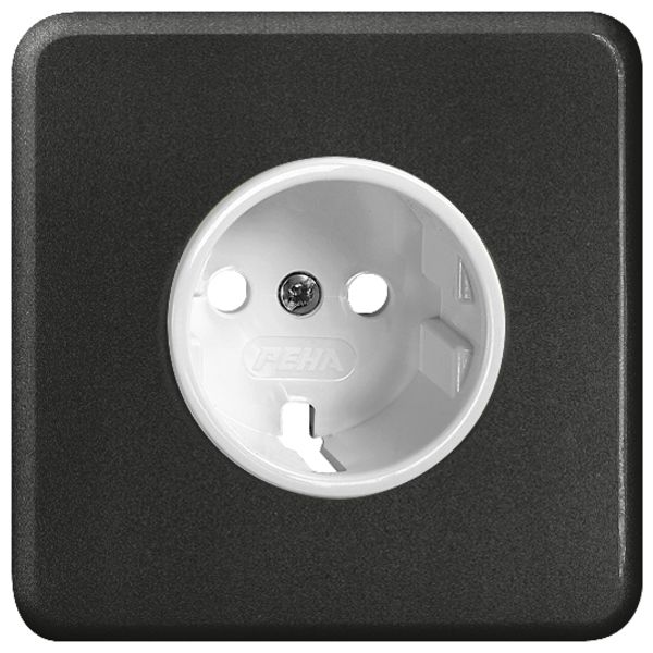 Frontset FH zu Steckdose Schuko schwarz