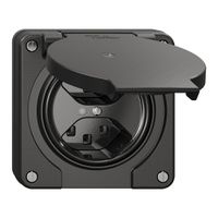 NUP-Steckdose NEVO, 2×T23, IP21, m.LED, schwarz