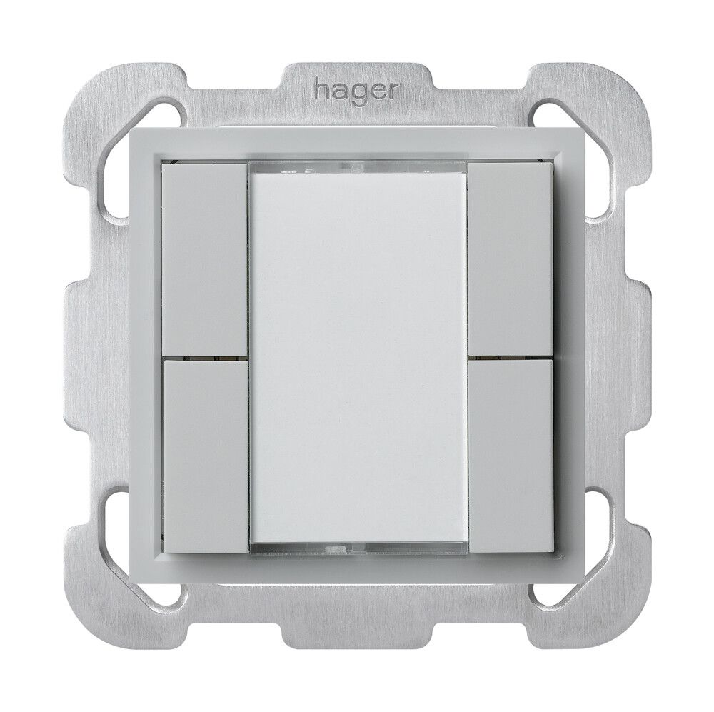 Poussoir universel ENC 4×KLA B avec LED gris clair