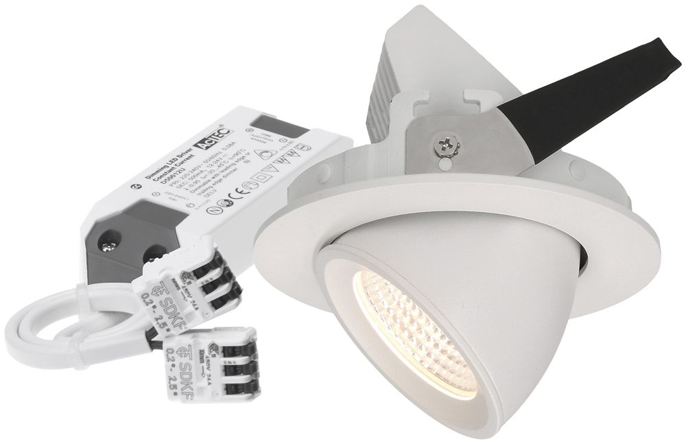 EB-LED-Spot MAX HAURI TURN 10.5W 3000K 960lm Loch-Ø91mm 50° weiss