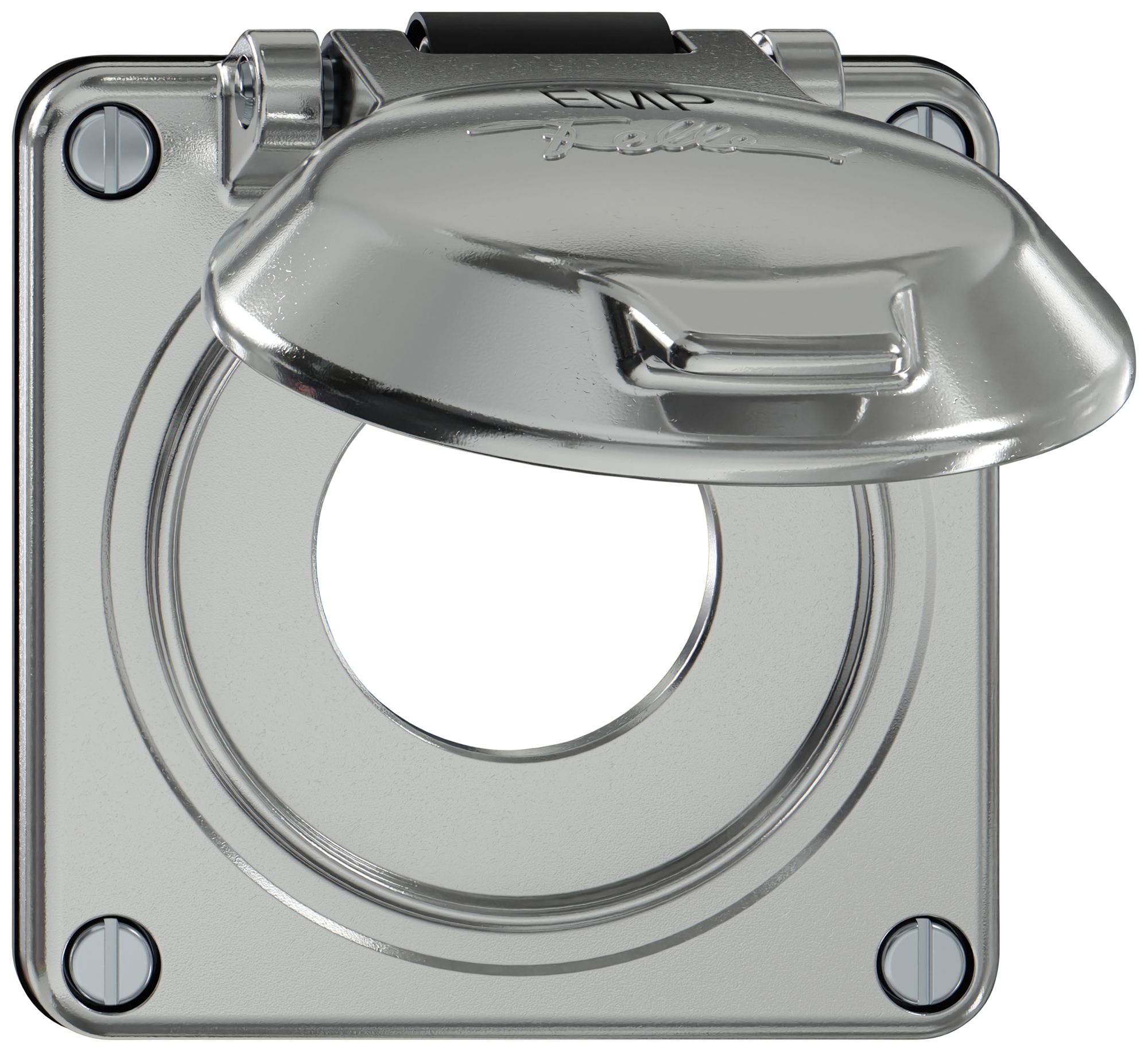 Oberteil ELEMENT SNAPFIX® mit Klappdeckel für NEMA-Steckdosen alu