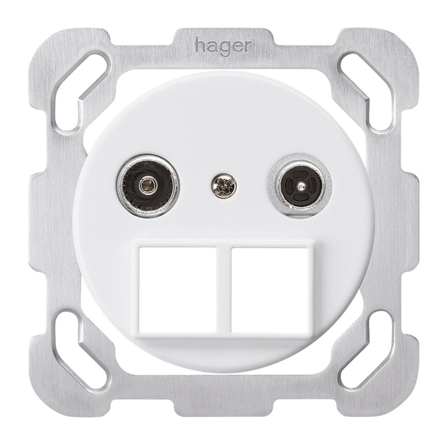 Prise multimédia ENC basico TV-R montage B 14dB 2GHz blanc