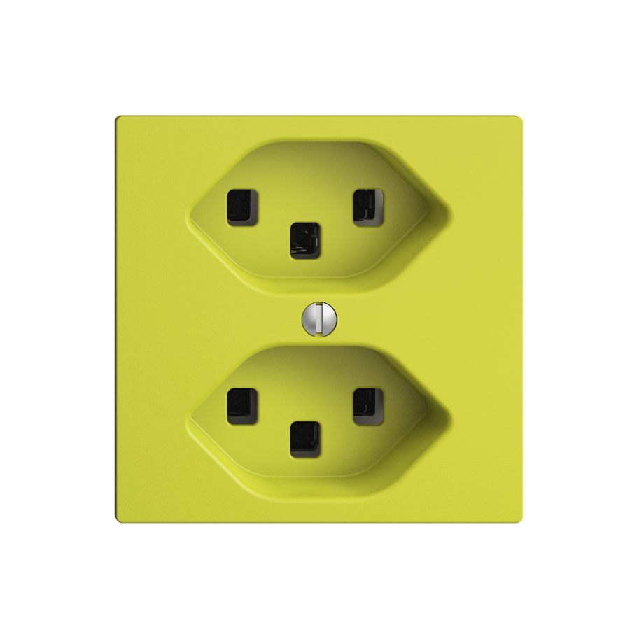 Steckdose EDIZIOdue 2×T23 lemon 16A, mit Steckklemmen