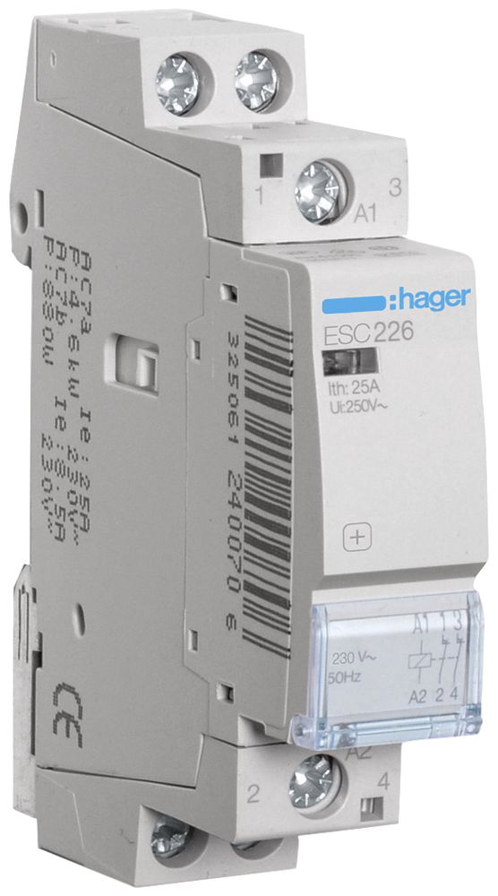 REG-Schütz Hager 230VAC 0 Schliesser 2 Öffner 25A 1TE