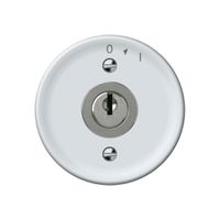 Poussoir pivotant origin avec cylindre 1P 0<1 10A 230V 60×60mm blanc