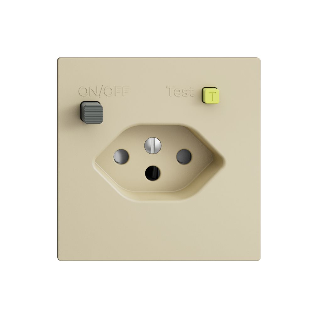 UP-Steckdose EDIZIOdue T13 FI 30mA F, shutter, vanille