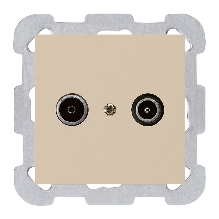 Prise de passage ENC kallysto R/TV 23dB beige avec plaque de fixation