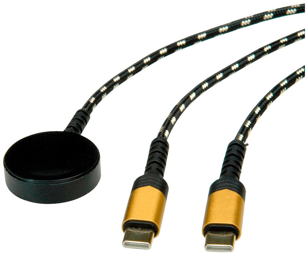 Cavo USB ROLINE USB-C/USB-C 60W + stazione di carica Samsung nero 1.2m