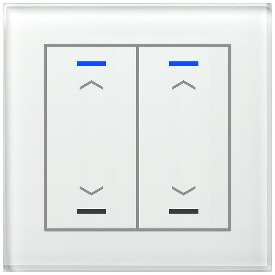 Pulsante KNX RGBW INC MDT BE-GTL20W.A1 2t/4a vetro bianco "persiana"