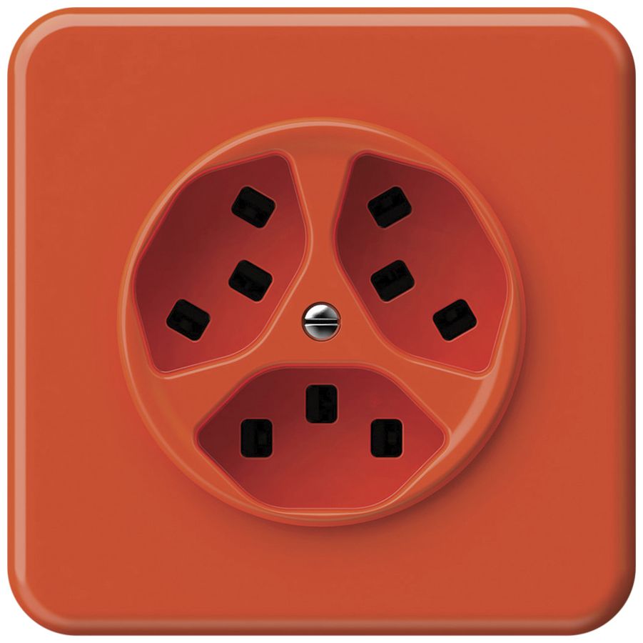 UP-Steckdose origin 3×Typ 23 16A 230V 92×92mm orange