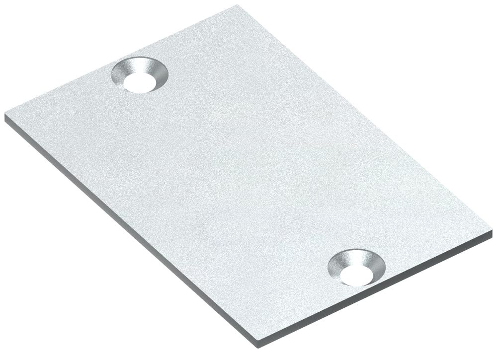 Piastra terminale per canale ELBRO, alluminio, 60×40mm, con viti